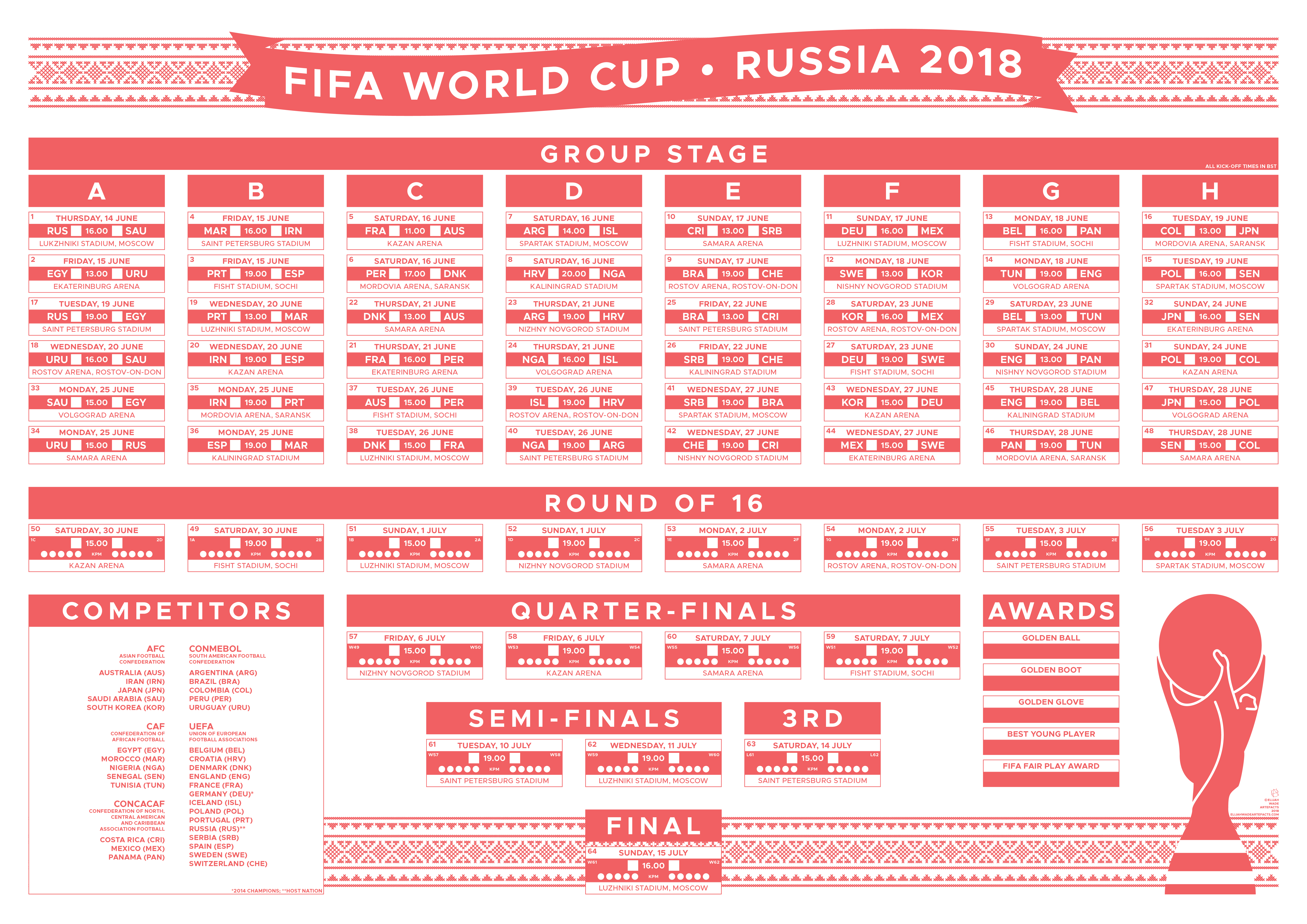 2018 fifa world schedule